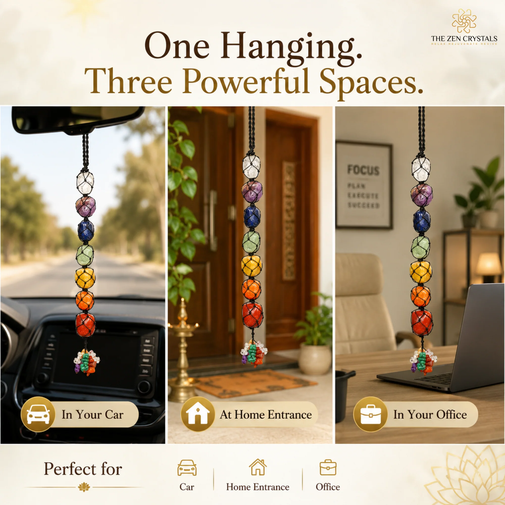 7 Chakra Tumble Hanging For Vehicle Or Home/Office Entrance - Image 3