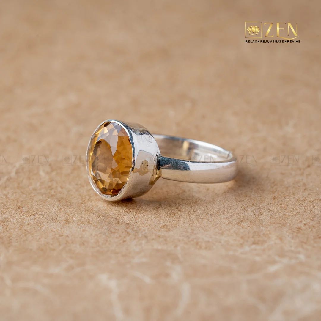 Citrine Silver Ring - Free Size - Image 5