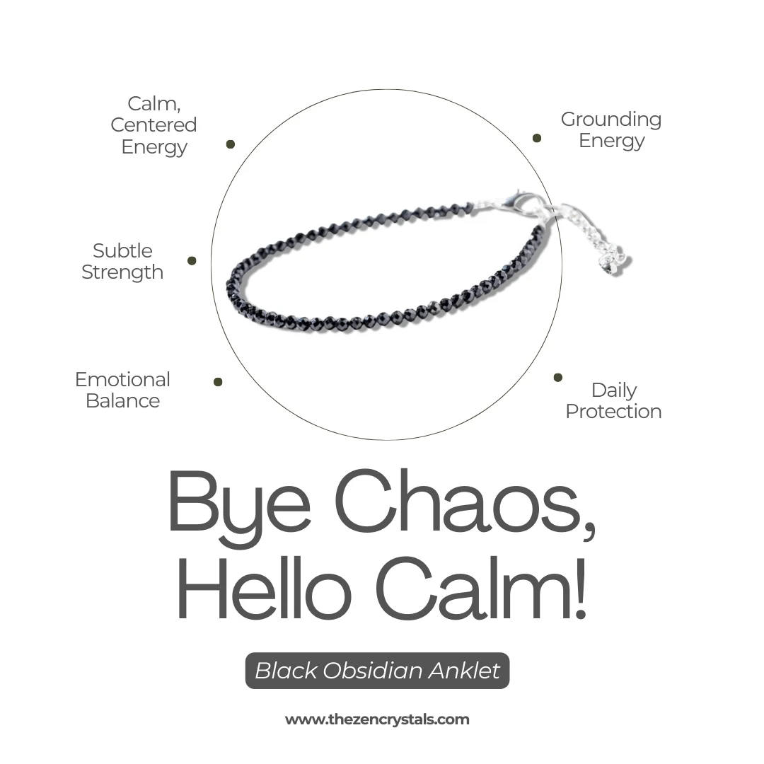 Black Obsidian Anklet [Pack Of 2] - Image 3