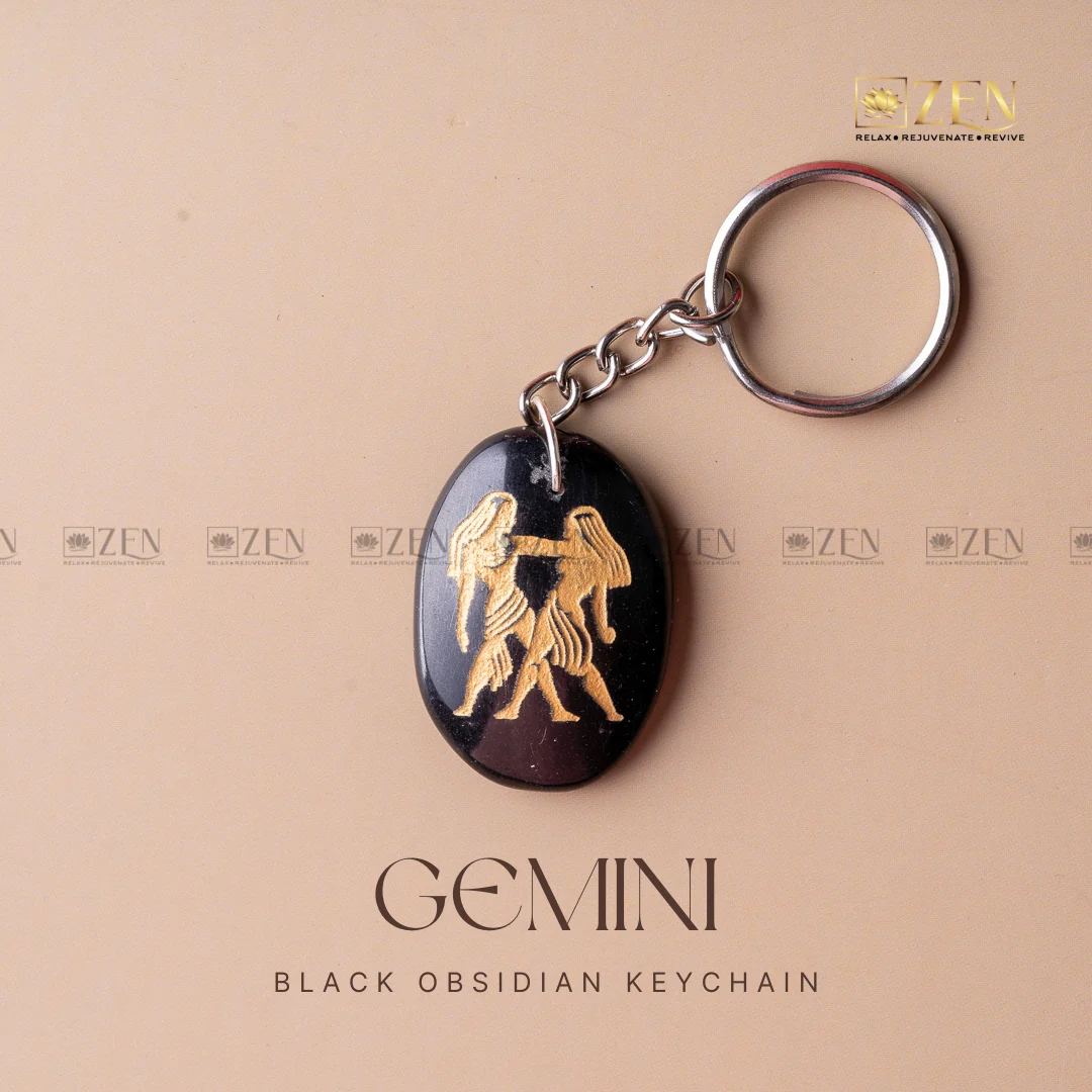 Black Obsidian Zodiac Sign Keychain - Image 11