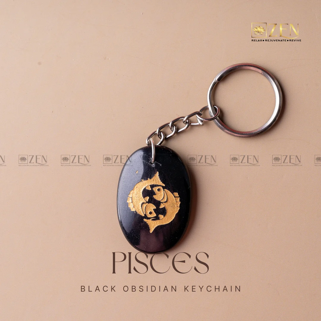 Black Obsidian Zodiac Sign Keychain - Image 13