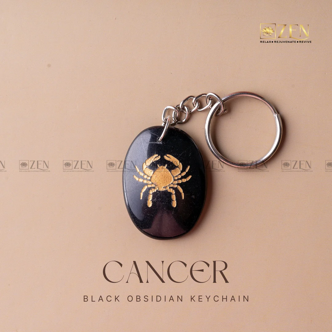 Black Obsidian Zodiac Sign Keychain - Image 4