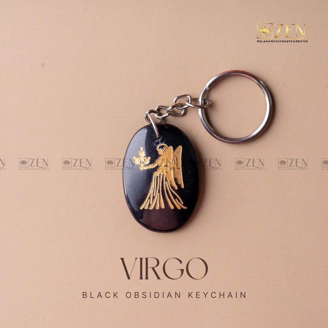 Black Obsidian Zodiac Sign Keychain - Image 5
