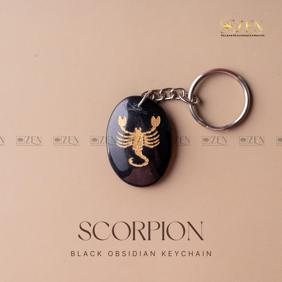 Black Obsidian Zodiac Sign Keychain - Image 6