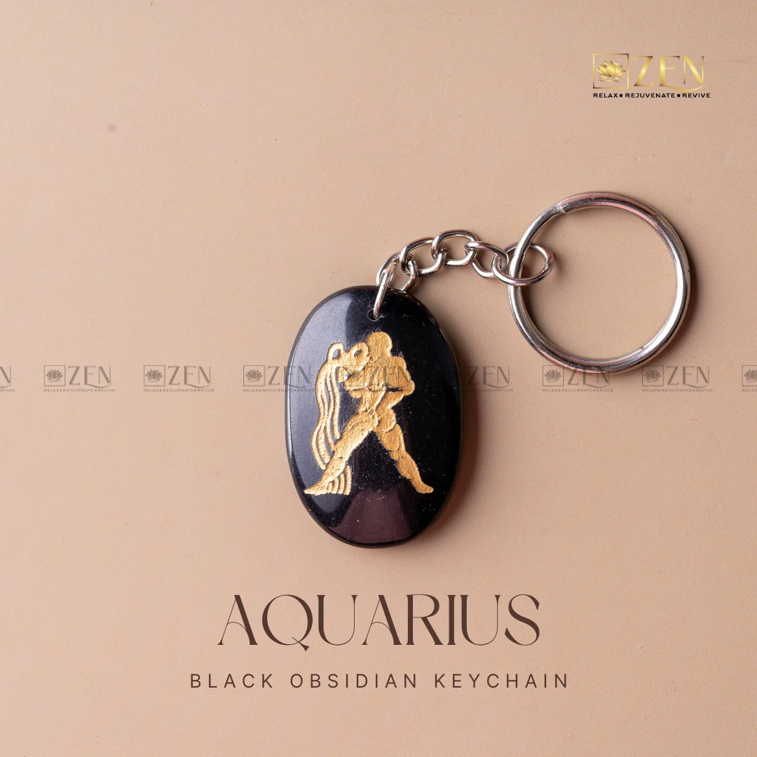 Black Obsidian Zodiac Sign Keychain - Image 7