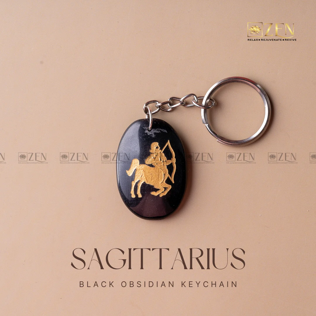 Black Obsidian Zodiac Sign Keychain - Image 8