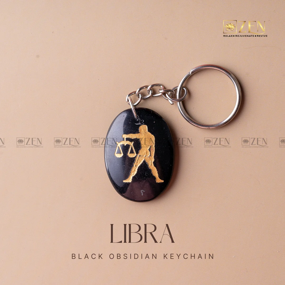 Black Obsidian Zodiac Sign Keychain - Image 9
