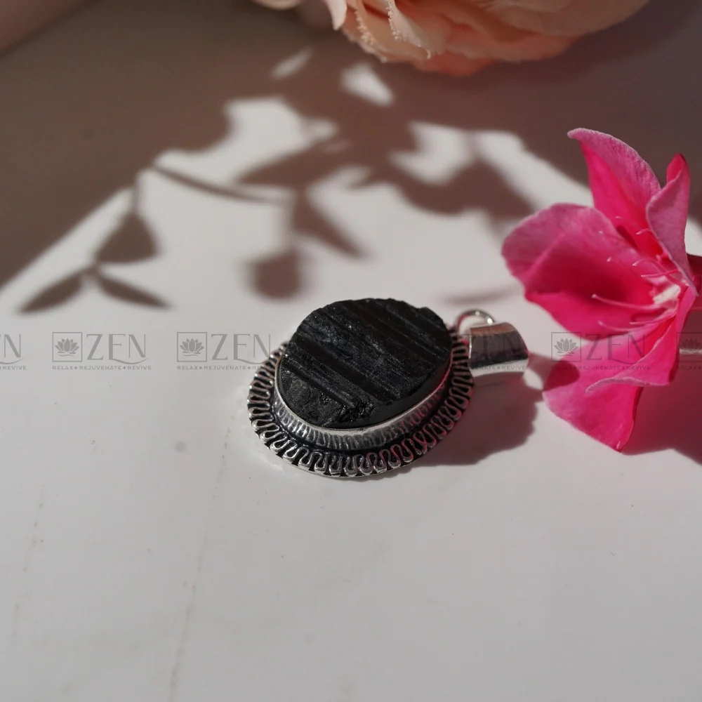 Raw Black Tourmaline Pendant - Image 4