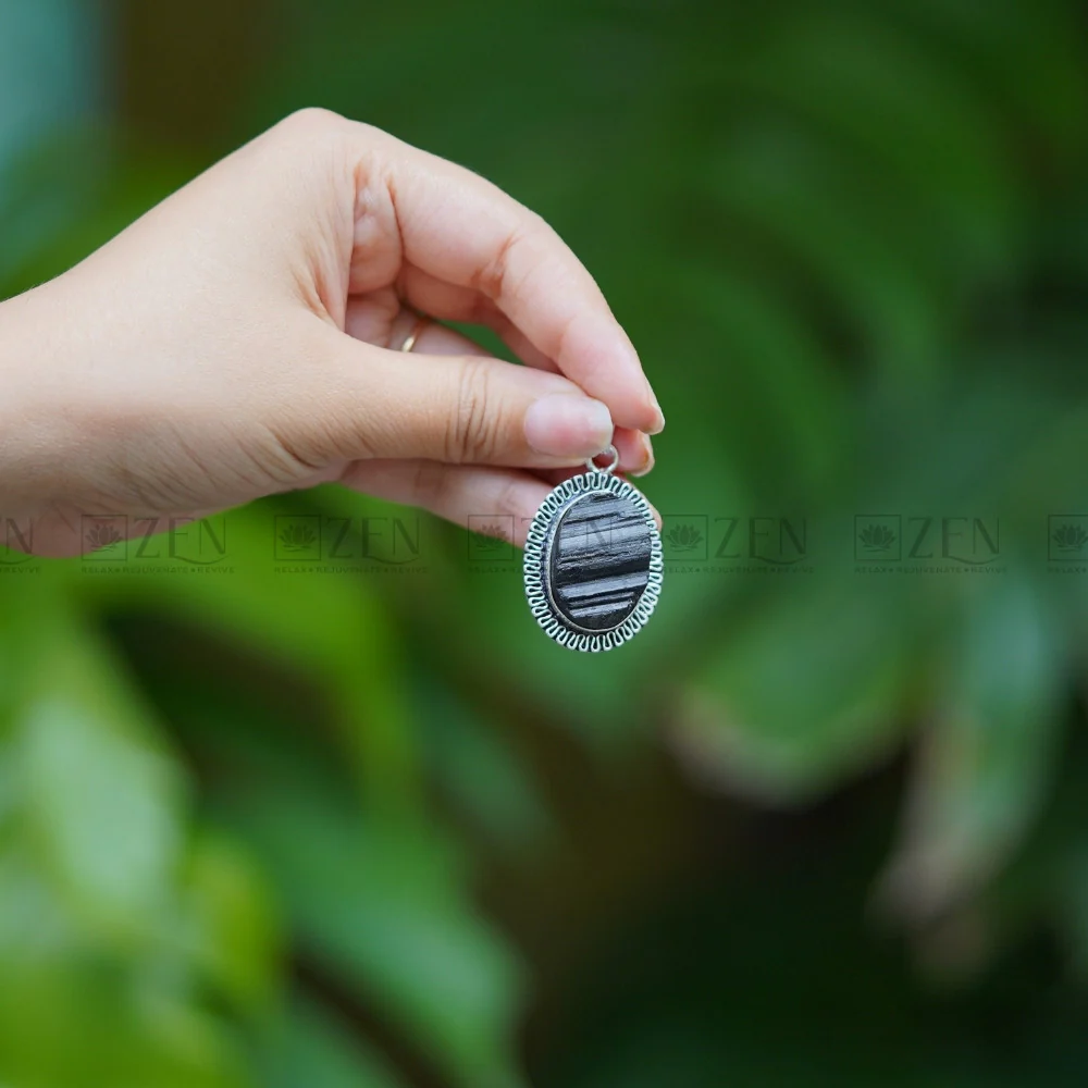 Raw Black Tourmaline Pendant - Image 5