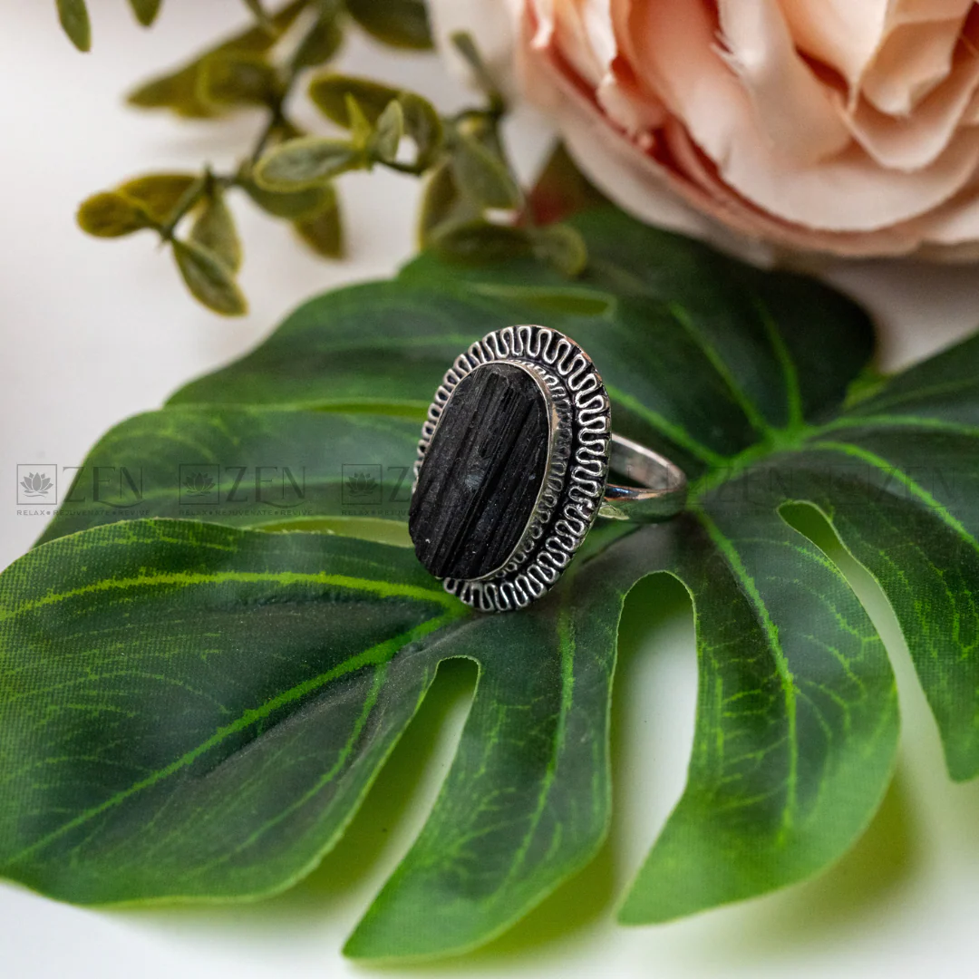 Raw Black Tourmaline Ring - Image 3