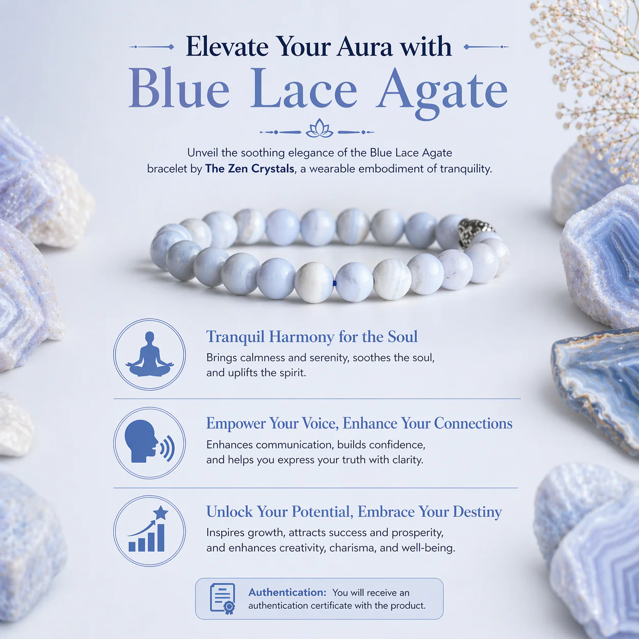 Blue Lace Agate Bracelet - Image 2