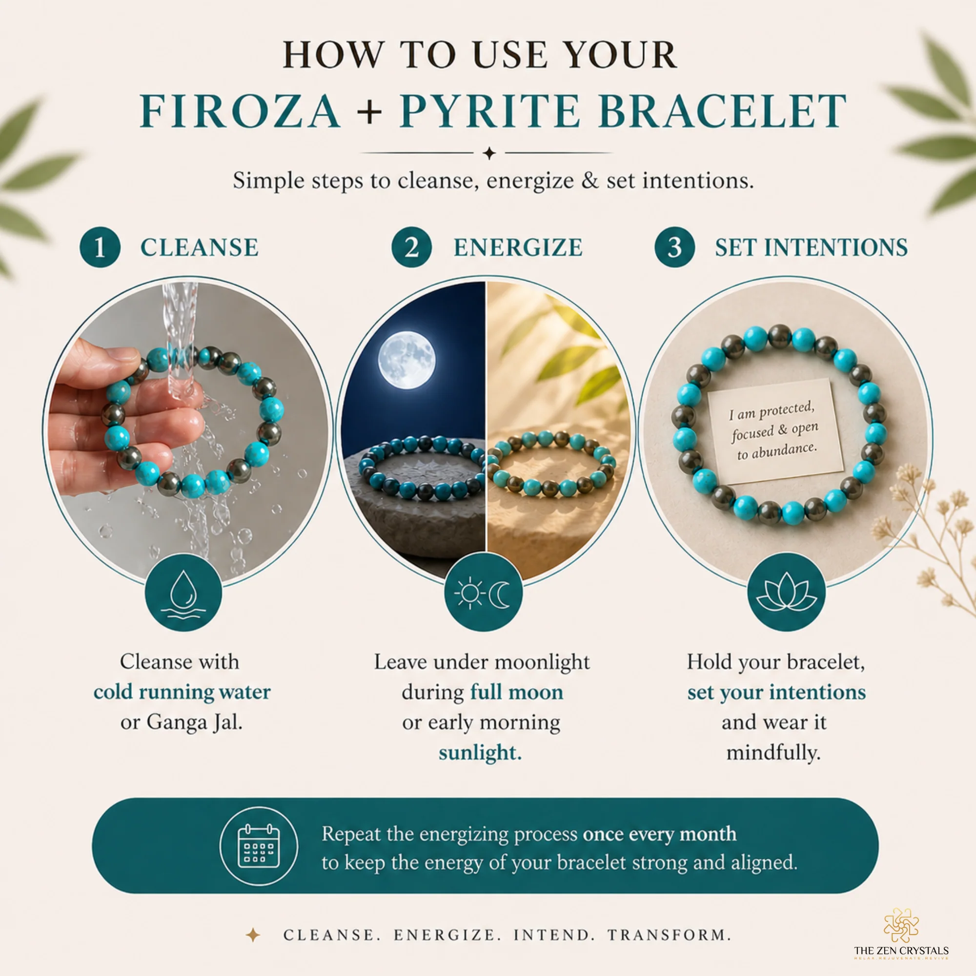 Firoza & Pyrite Combination Bracelet - Image 4
