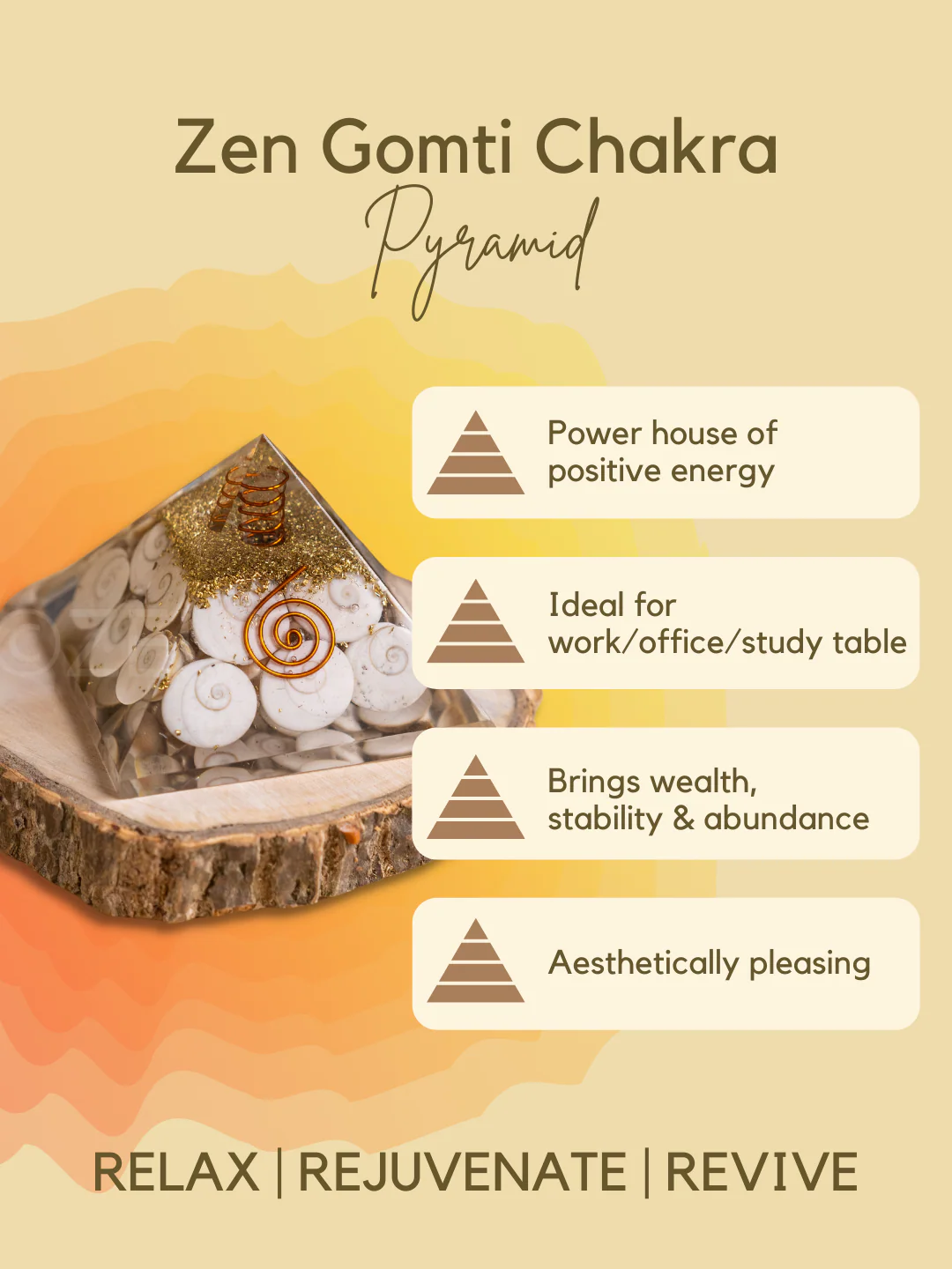 Zen Gomti Chakra Orgonite Pyramid | Prosperity, Financial Stability & Abundance - Image 5