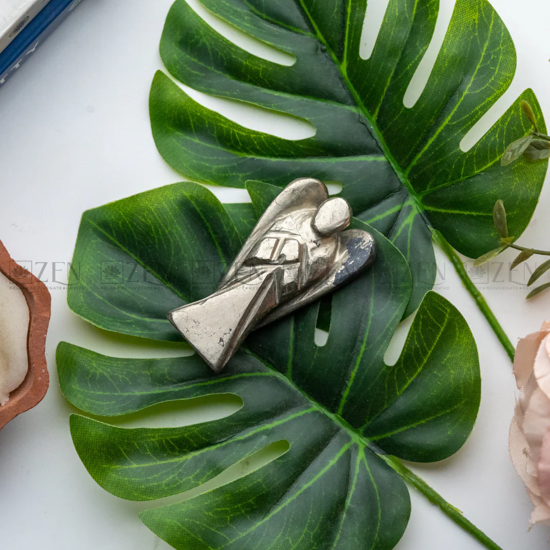 Natural Pyrite Angel For Abundance & Protection - Image 5