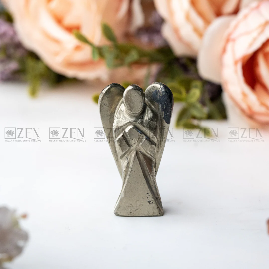 Natural Pyrite Angel For Abundance & Protection - Image 6