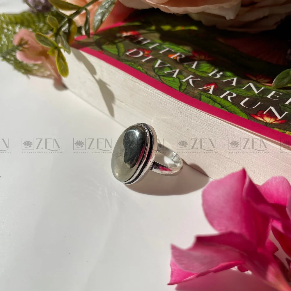 Pyrite Stone Ring Polished - Image 2