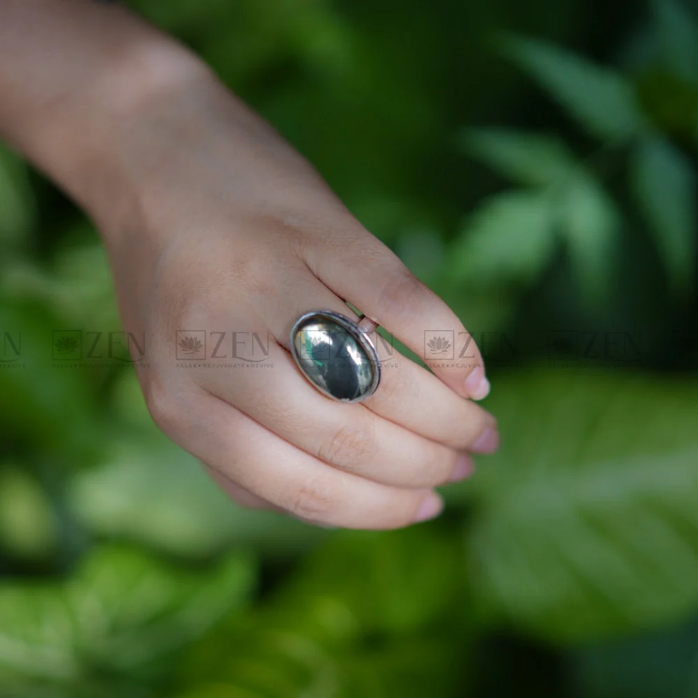 Pyrite Stone Ring Polished - Image 4