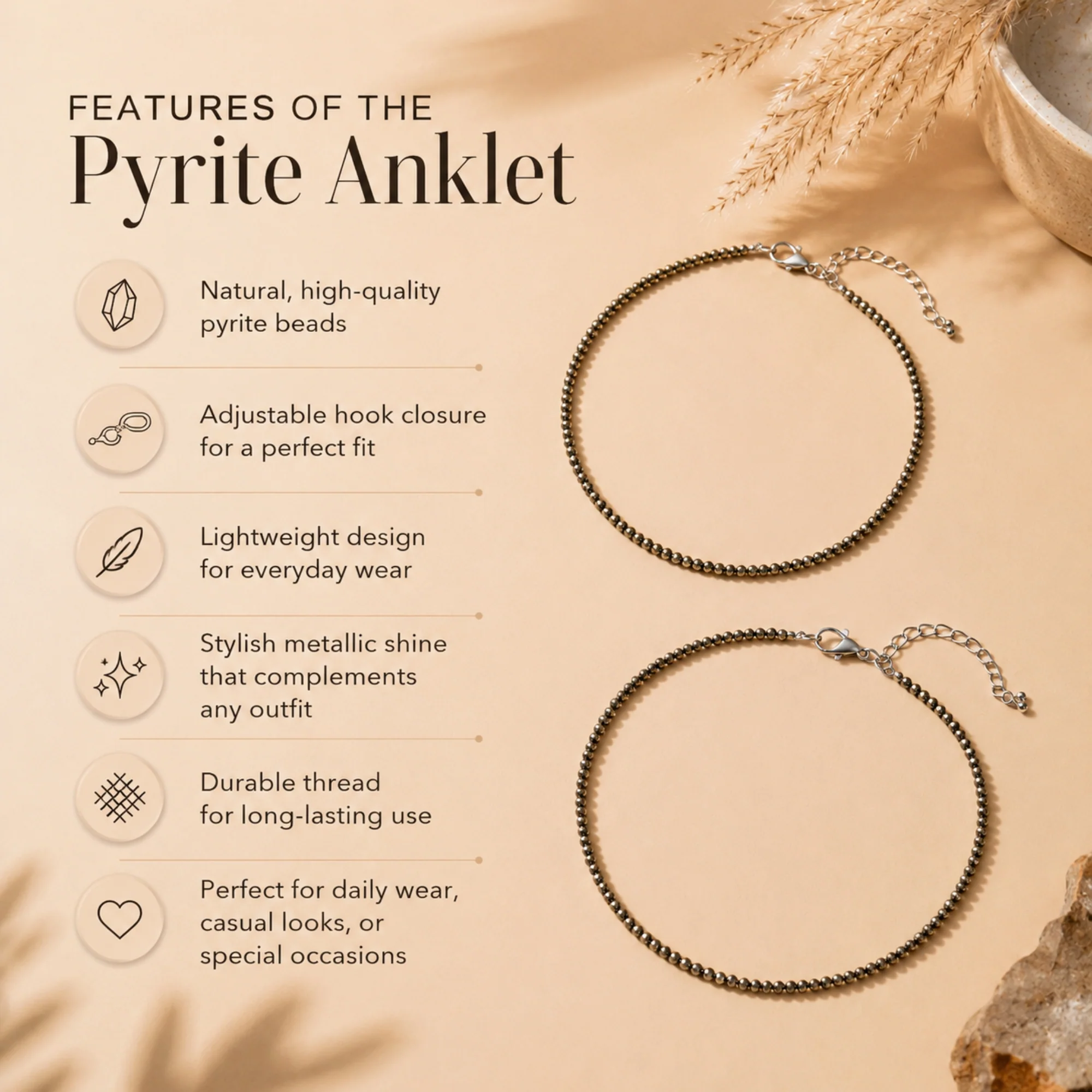 Pyrite Anklet (Set of 2) - Image 3