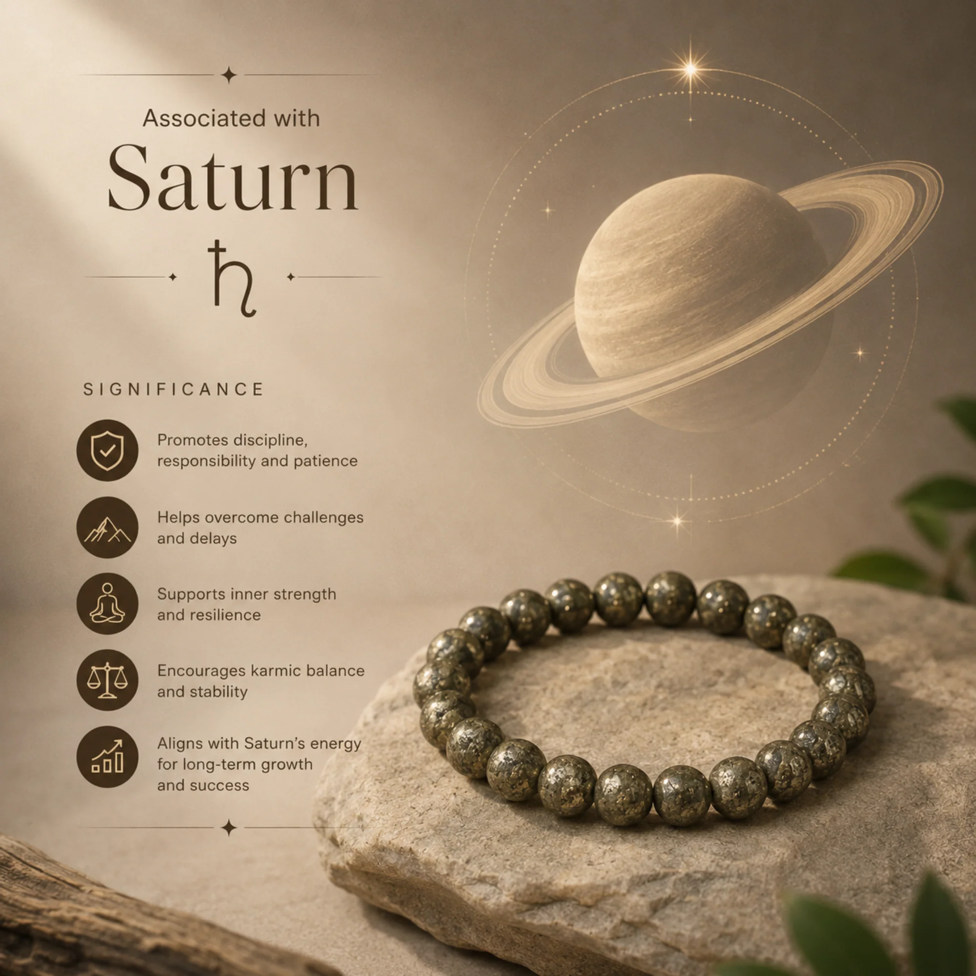 Pyrite Bracelet | Strength, Protection & Focus - Image 4