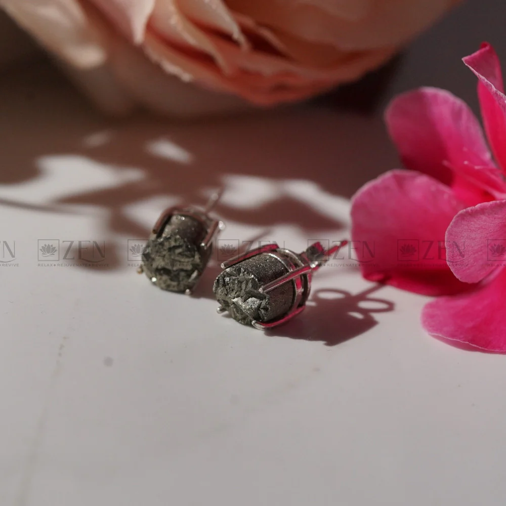 Pyrite Stud Earring - Image 3