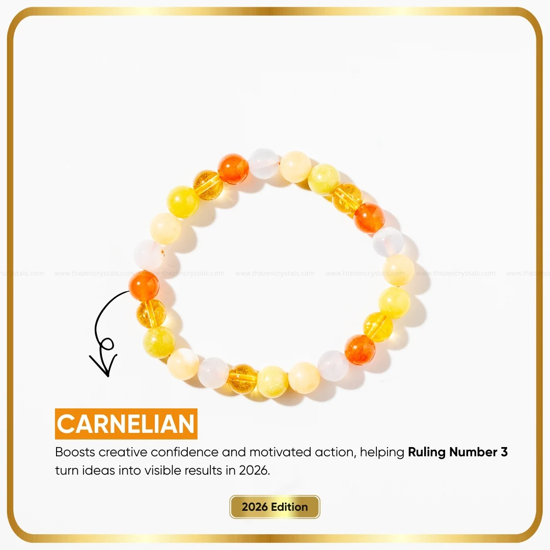 Numerology Bracelet for Moolank 3 | Birth Number 3 Lucky Crystal Bracelet - Image 3