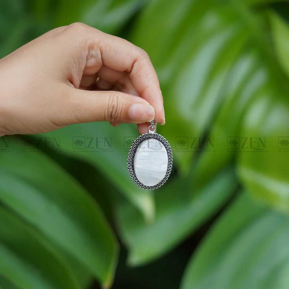 Raw Selenite Pendant - Image 5