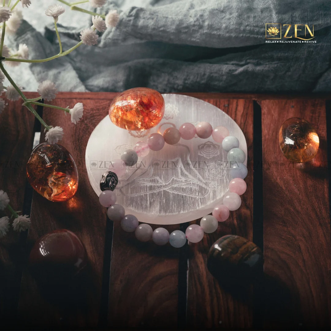 Selenite Plate - 7 Chakra & Yogi Symbol - Image 4