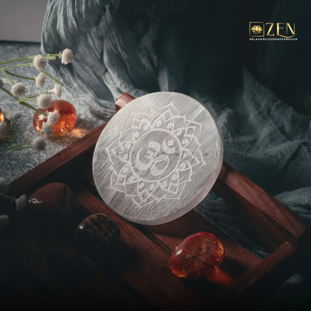 Selenite Plate - OM Symbol - Image 2