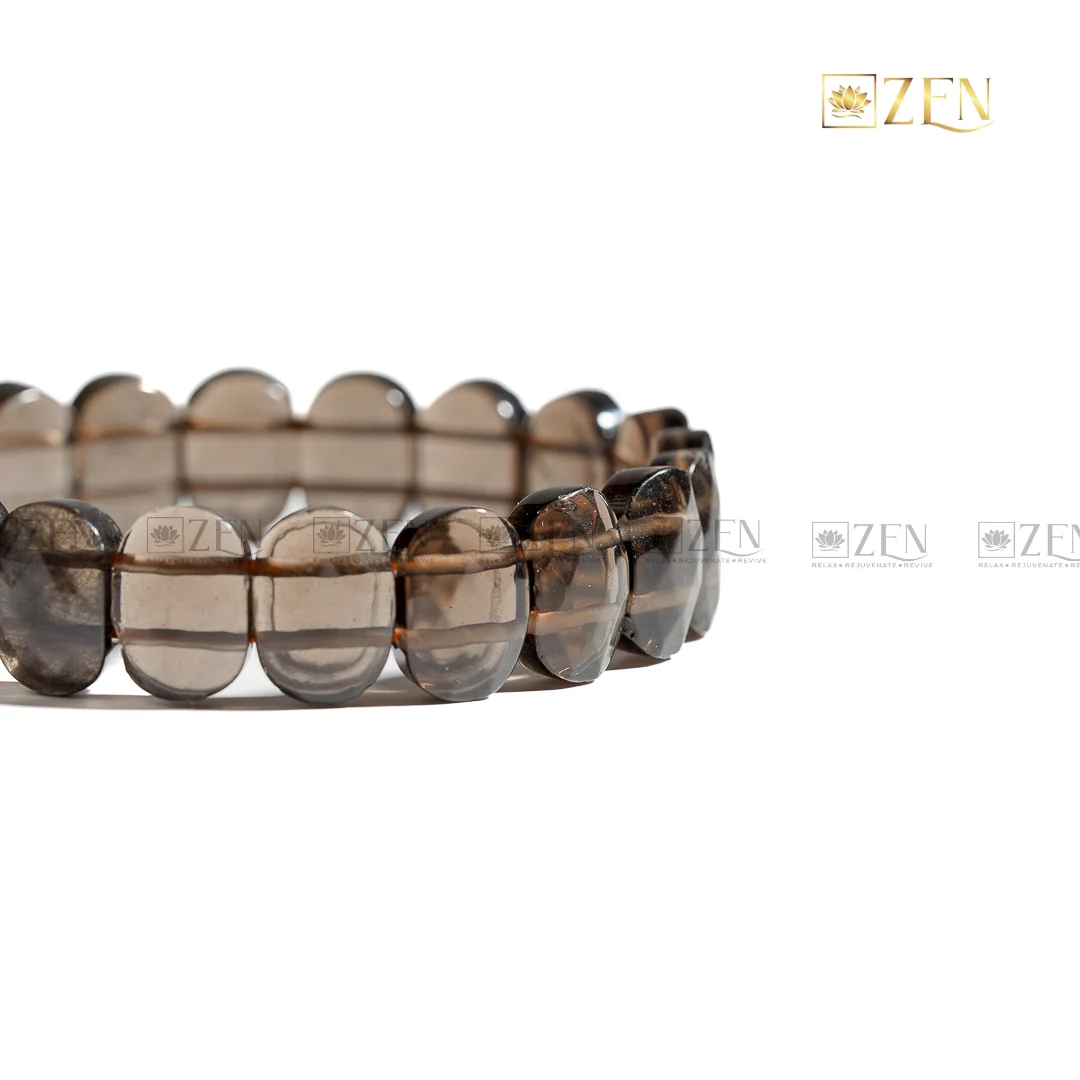 Smoky Quartz - Flat Bead Bracelet - Image 2