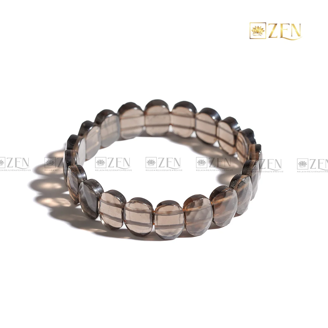 Smoky Quartz - Flat Bead Bracelet - Image 3