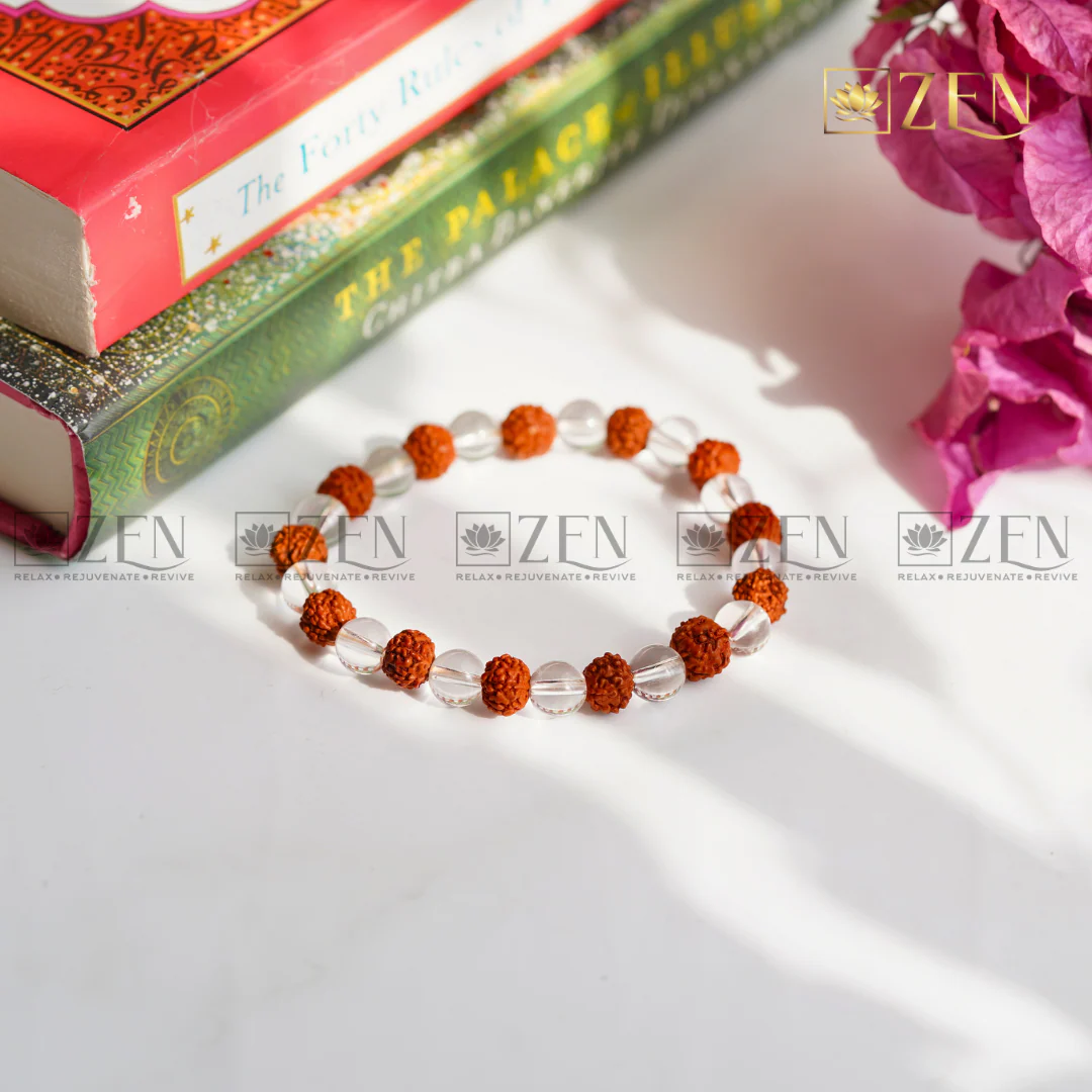 Rudraksha Sphatik Combination Bracelet - Image 2