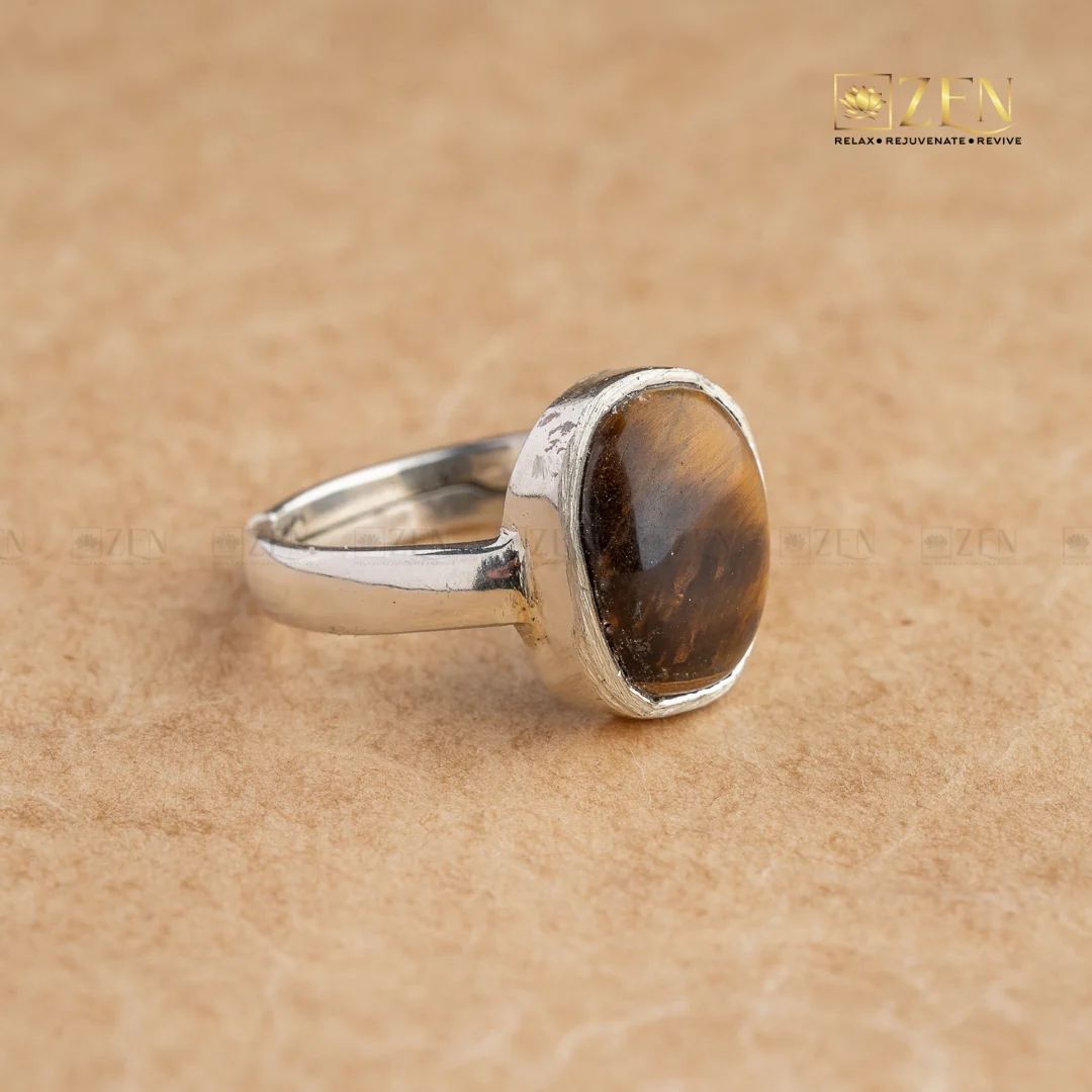 Tiger's Eye Silver Ring - Free Size - Image 3