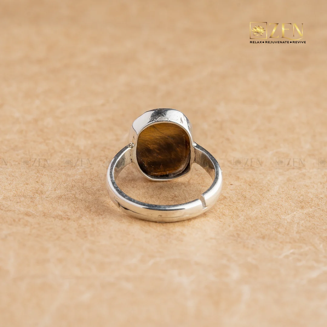 Tiger's Eye Silver Ring - Free Size - Image 4