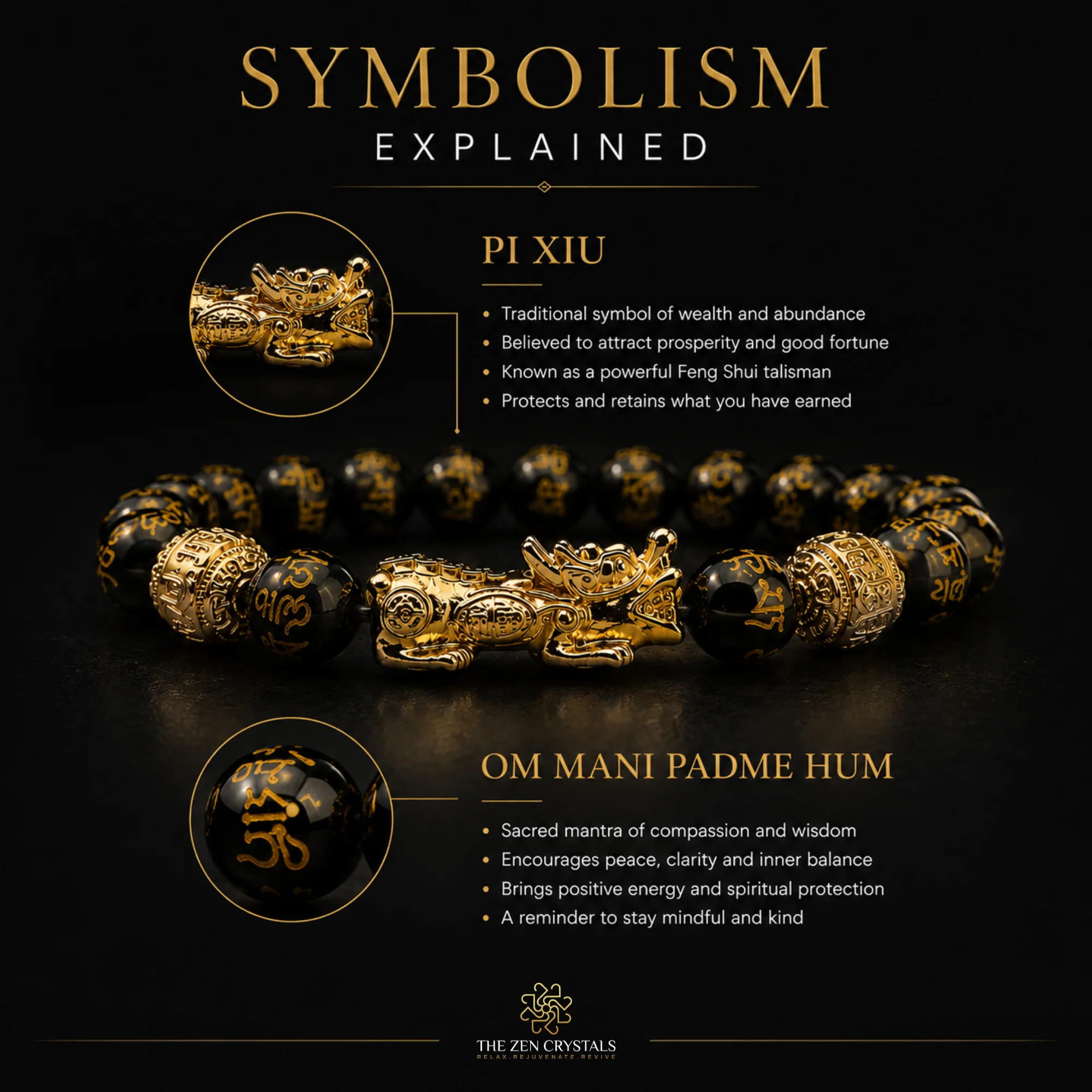 Black Obsidian Pi Xiu Bracelet - Image 3