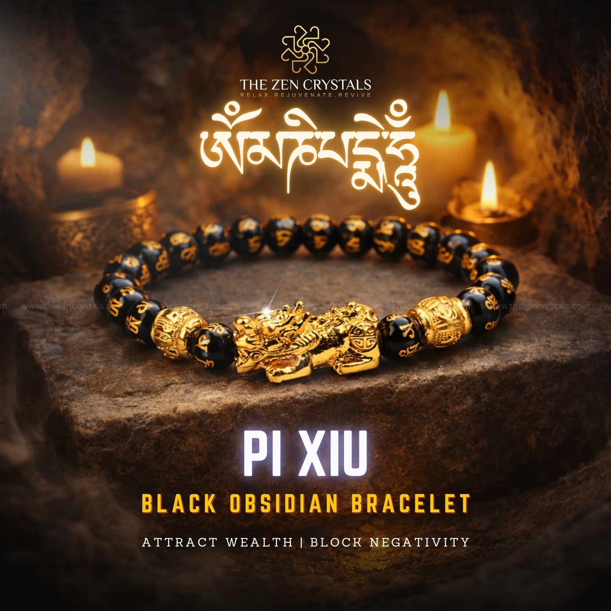 Black Obsidian Pi Xiu Bracelet - Image 7