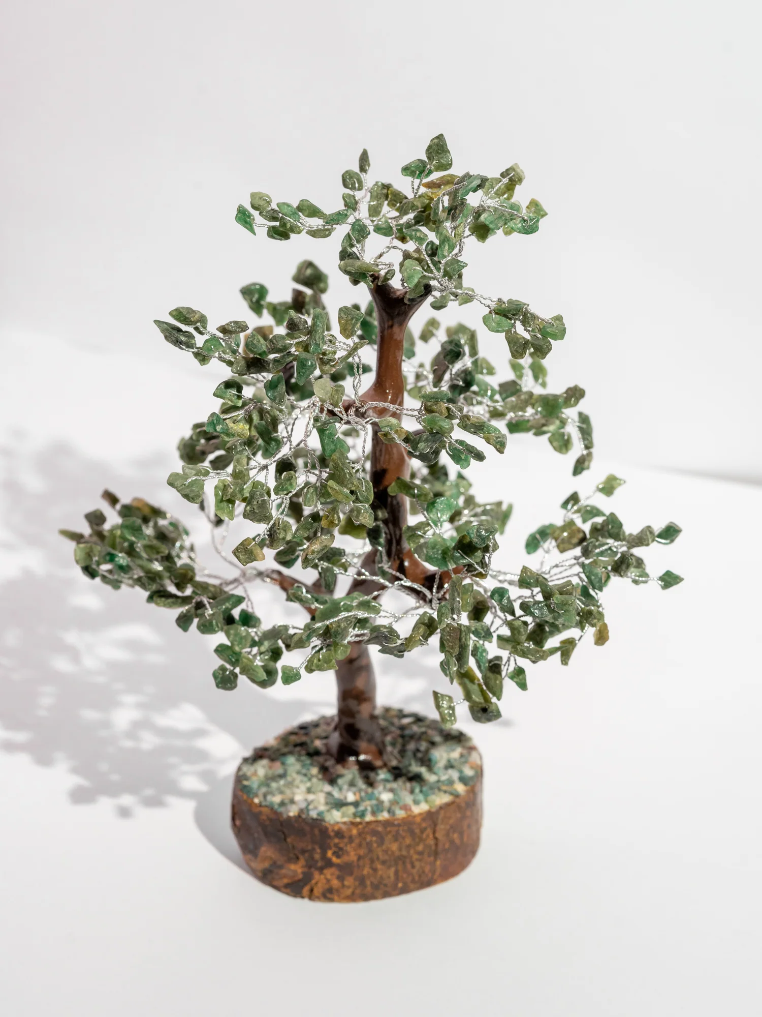 Zen Jade Good Luck Crystal Tree - Wealth | 500 Beads | Wood Base | The Zen Crystals - Image 3