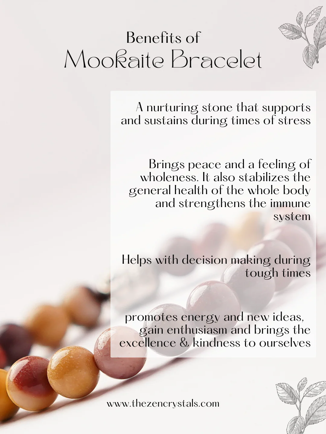 Zen Mookaite Bracelet to Fight Stress | Brings Peace - Image 4