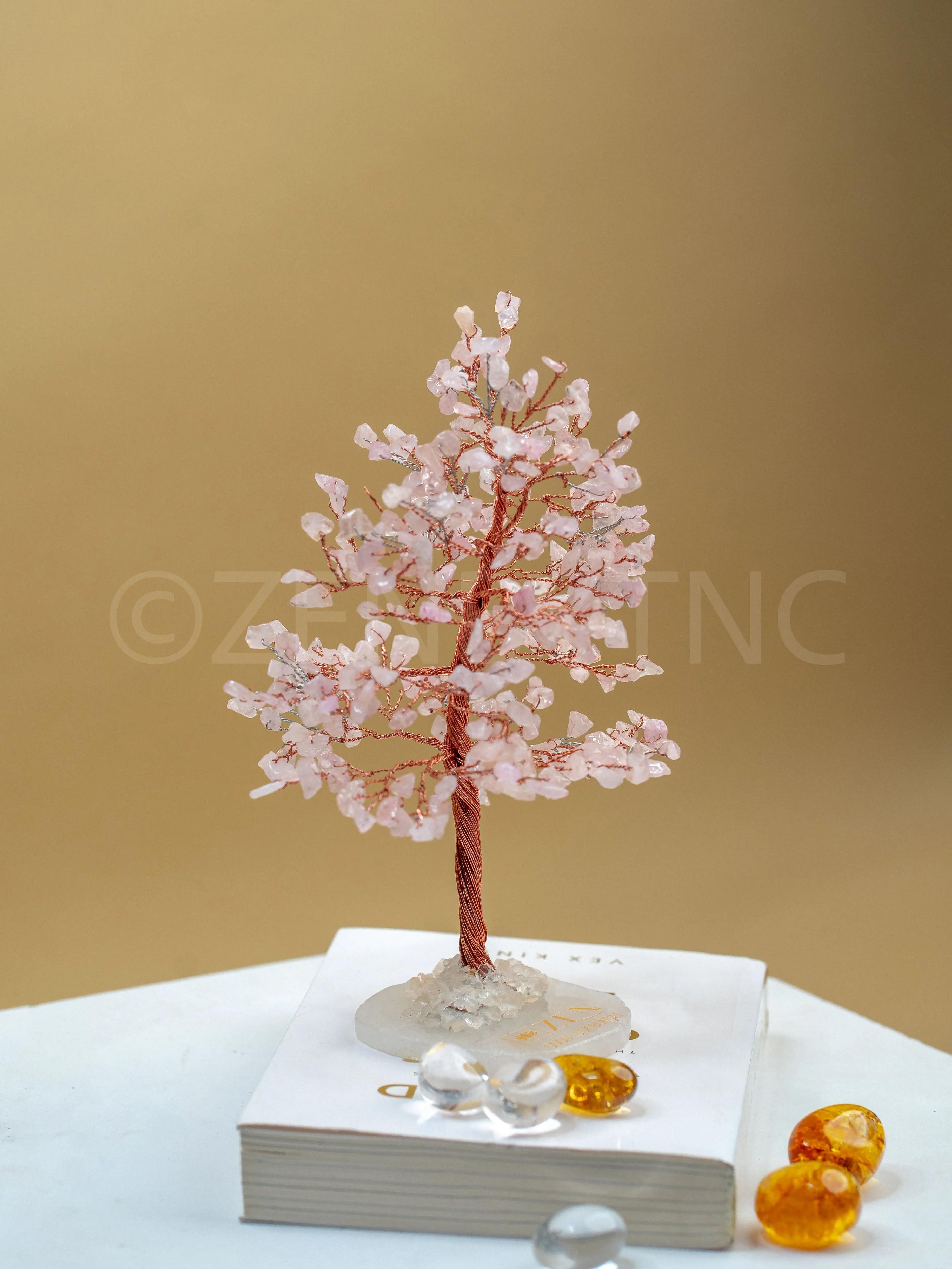 Rose Quartz Good Luck Crystal Tree - Unconditional Love| 300 Crystals | The Zen Crystals - Image 3